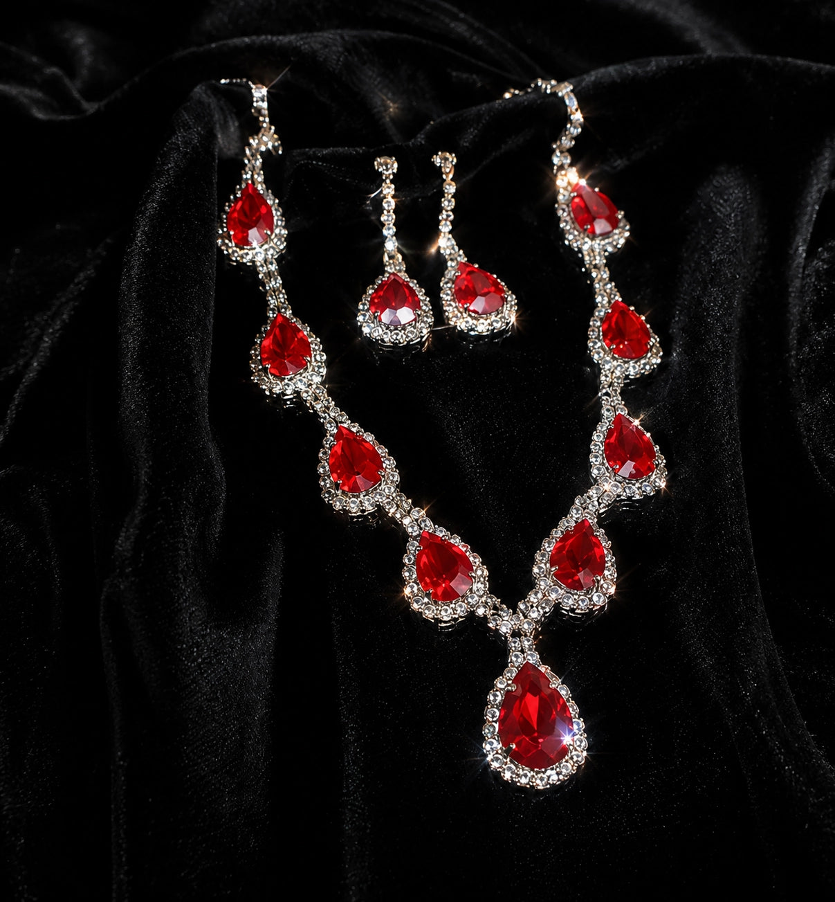 Crystal Jewelry Set, Bridal Necklace Earrings Set, Wedding Gift Women