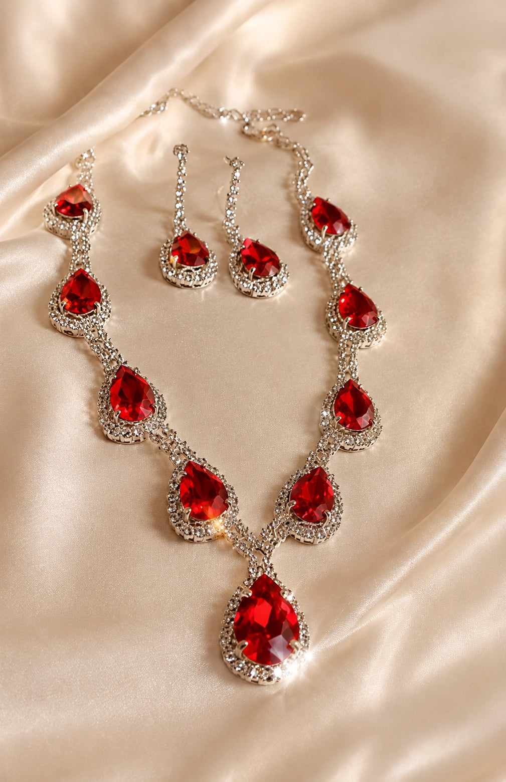 Crystal Jewelry Set, Bridal Necklace Earrings Set, Wedding Gift Women