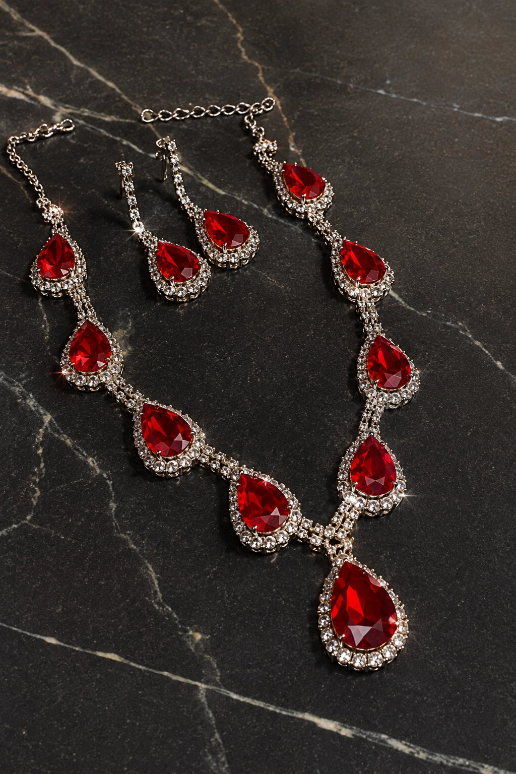 Crystal Jewelry Set, Bridal Necklace Earrings Set, Wedding Gift Women