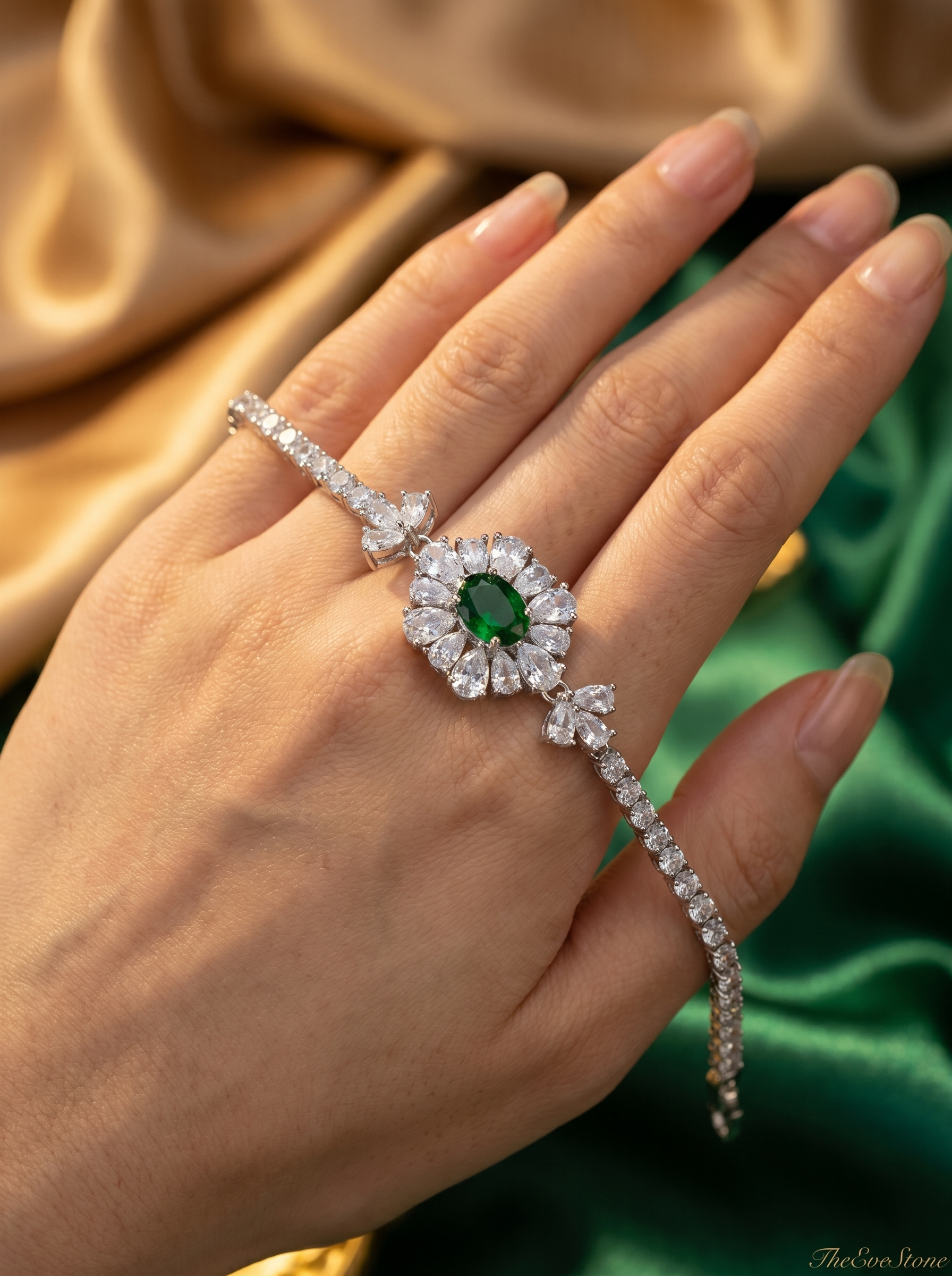 Crystal Bracelet Set, Floral Bracelet, Bridesmaid Jewelry Gift for Women