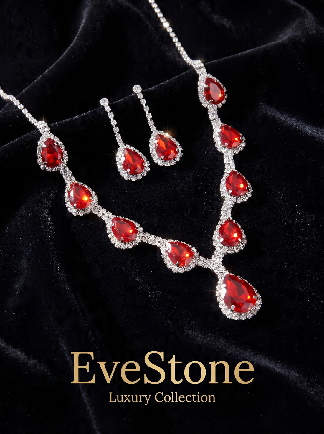 Crystal Jewelry Set, Bridal Necklace Earrings Set, Wedding Gift Women