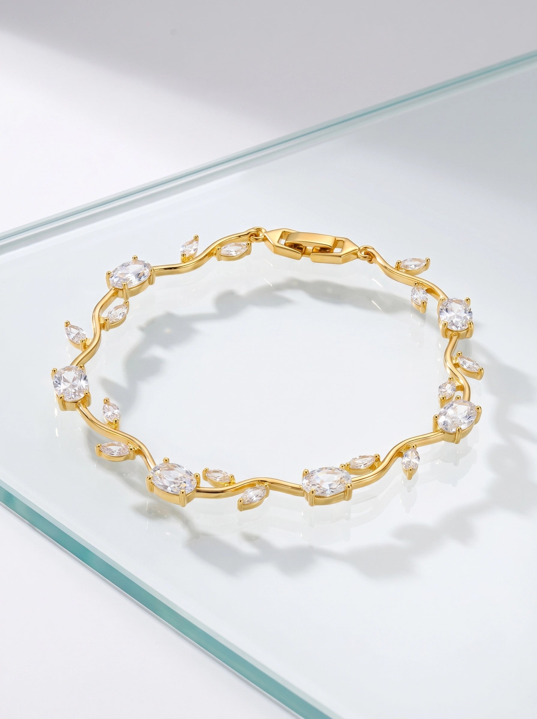 Tulip Crystal Bracelet | Floral Bracelet Available in Pink, Blue, Green, White & Multicolor
