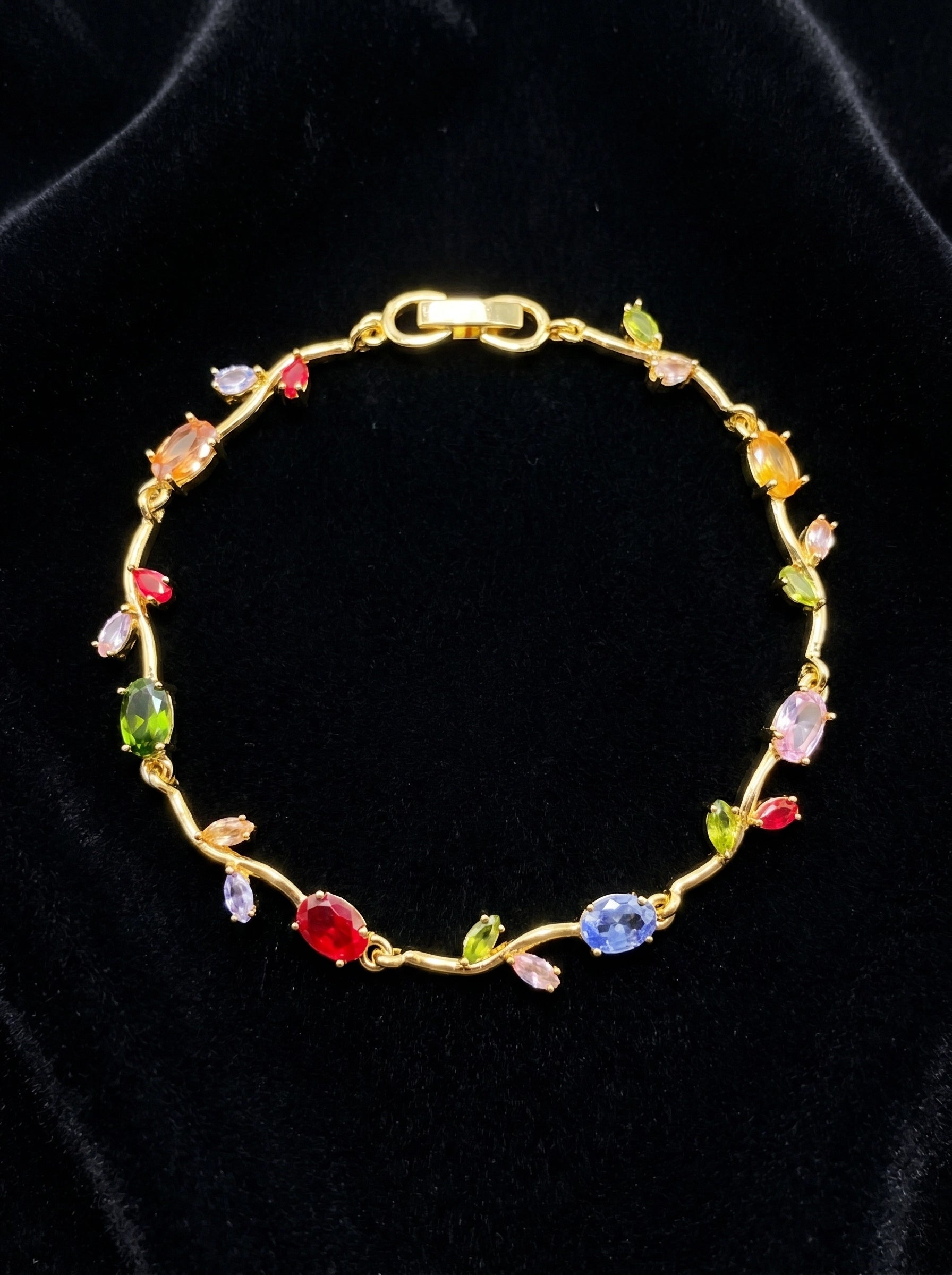 Tulip Crystal Bracelet | Floral Bracelet Available in Pink, Blue, Green, White & Multicolor