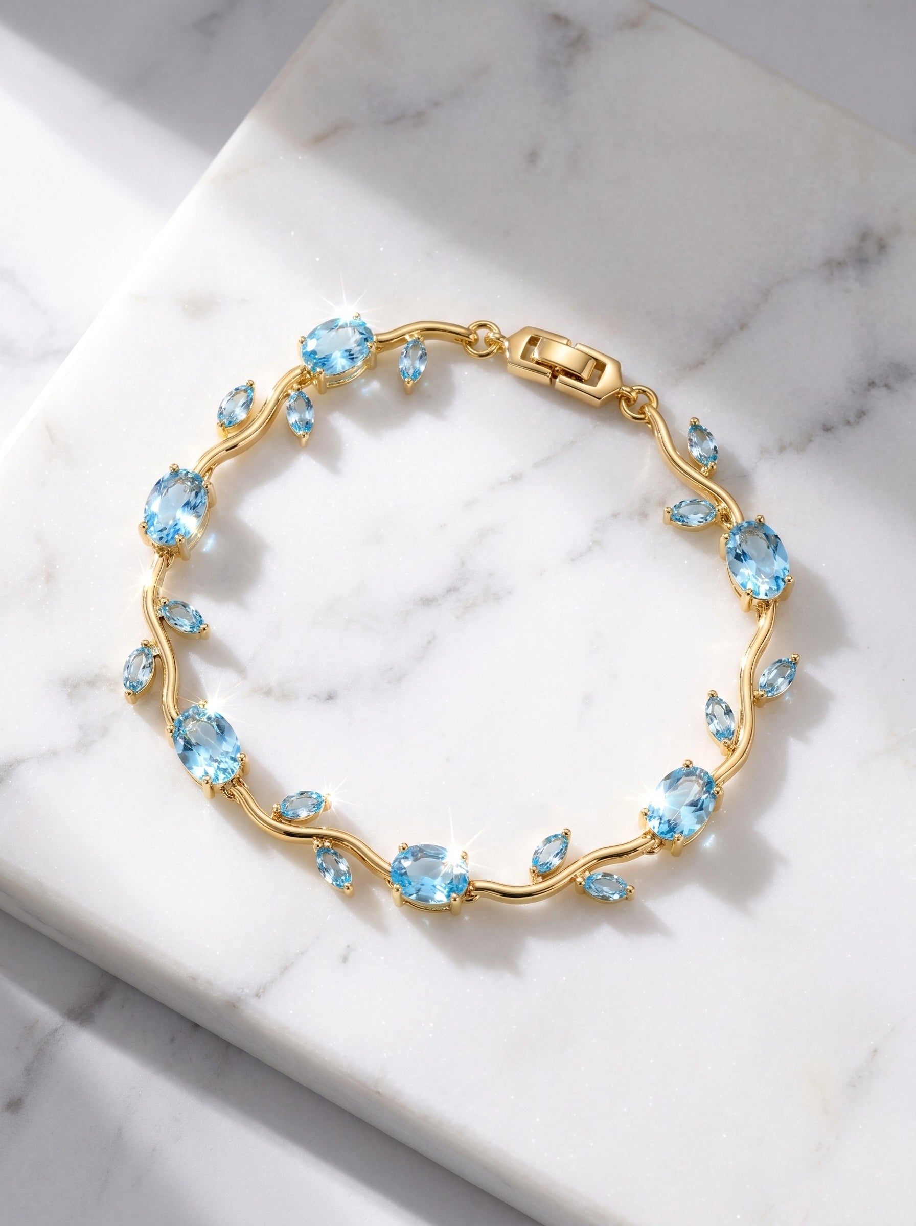 Tulip Crystal Bracelet | Floral Bracelet Available in Pink, Blue, Green, White & Multicolor