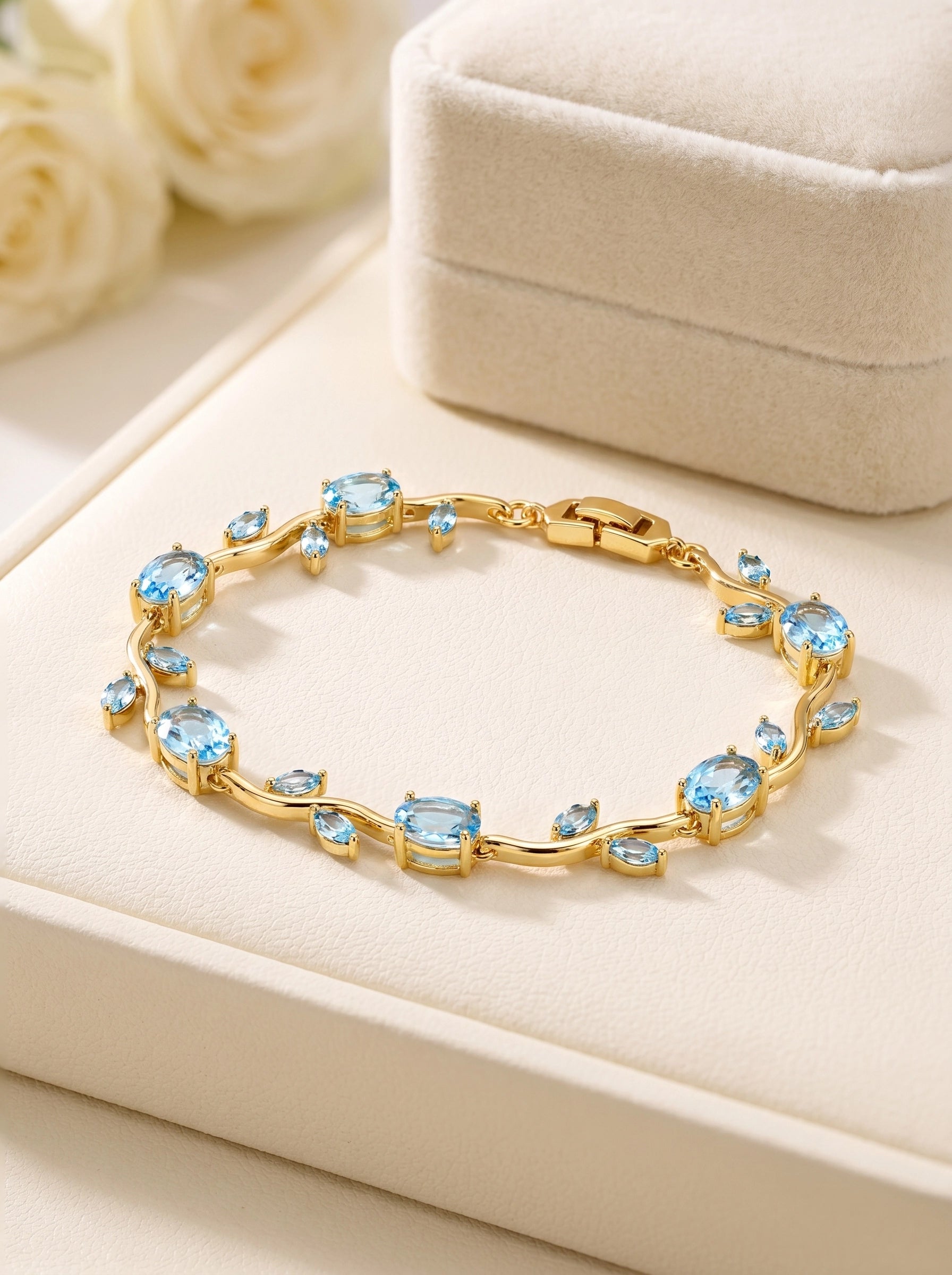 Tulip Crystal Bracelet | Floral Bracelet Available in Pink, Blue, Green, White & Multicolor