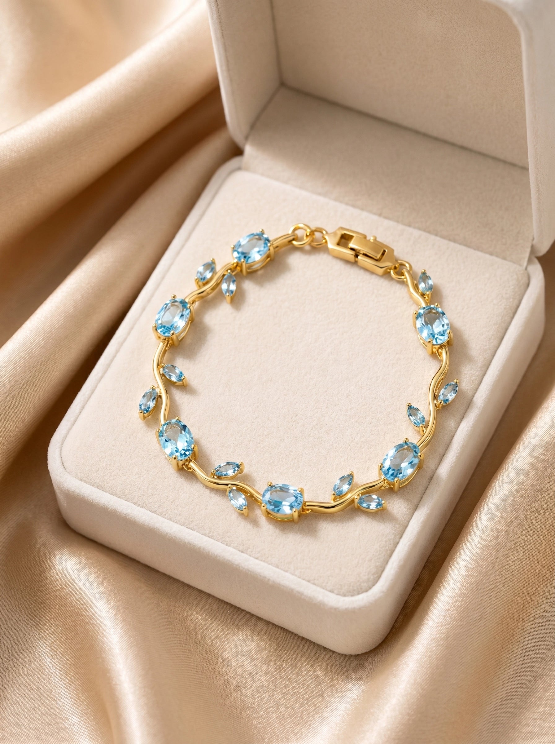 Tulip Crystal Bracelet | Floral Bracelet Available in Pink, Blue, Green, White & Multicolor