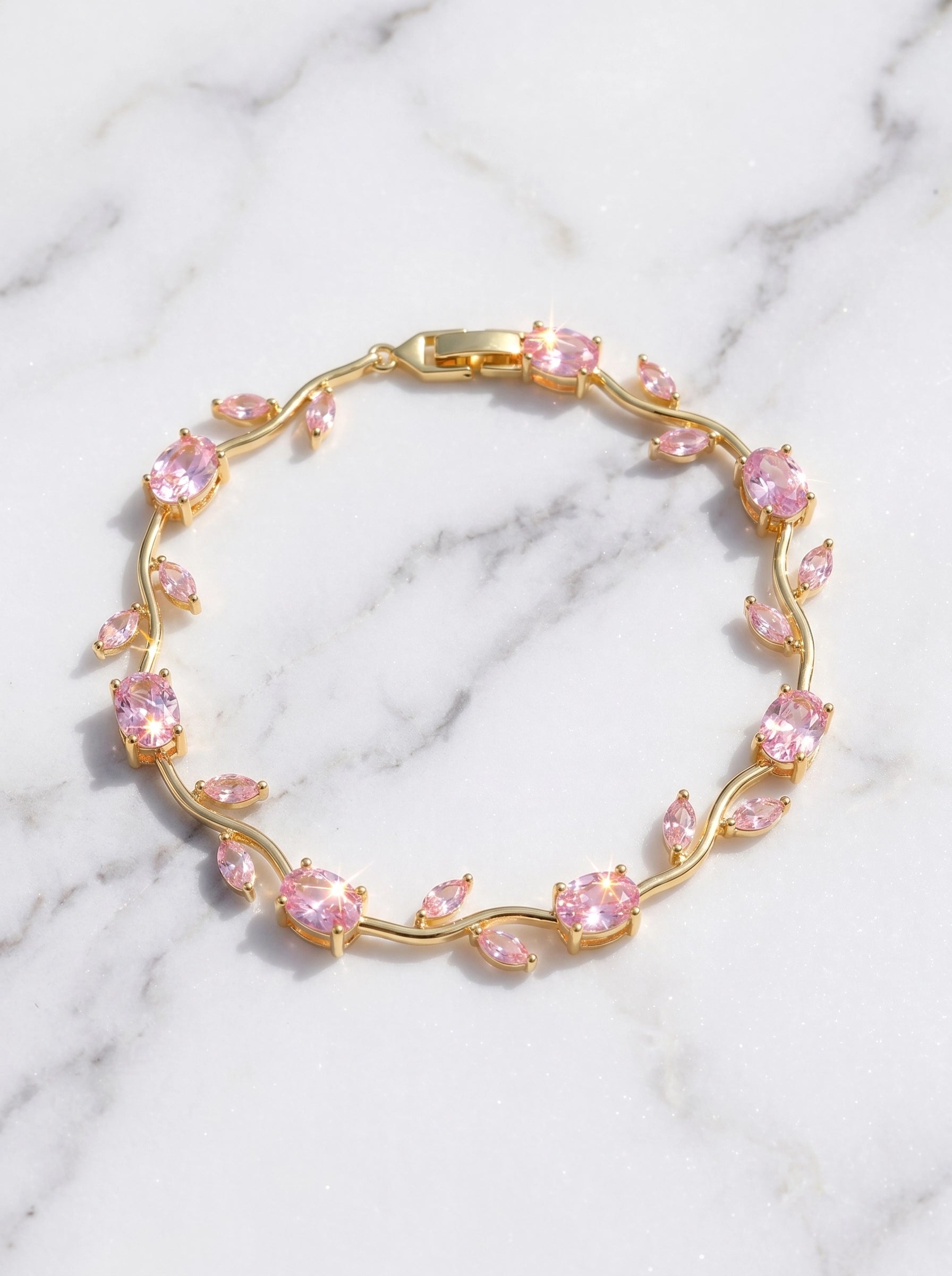 Tulip Crystal Bracelet | Floral Bracelet Available in Pink, Blue, Green, White & Multicolor