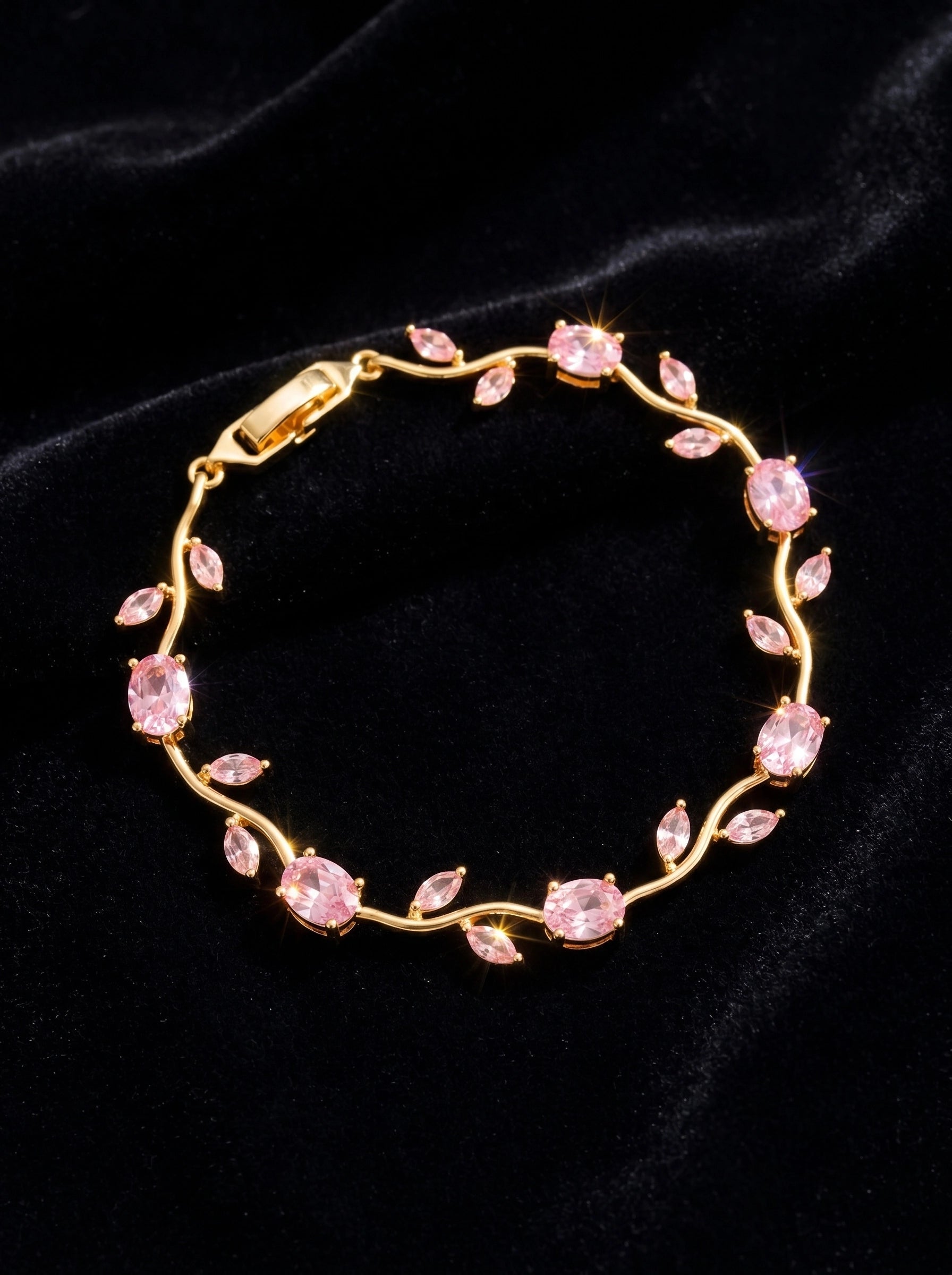Tulip Crystal Bracelet | Floral Bracelet Available in Pink, Blue, Green, White & Multicolor