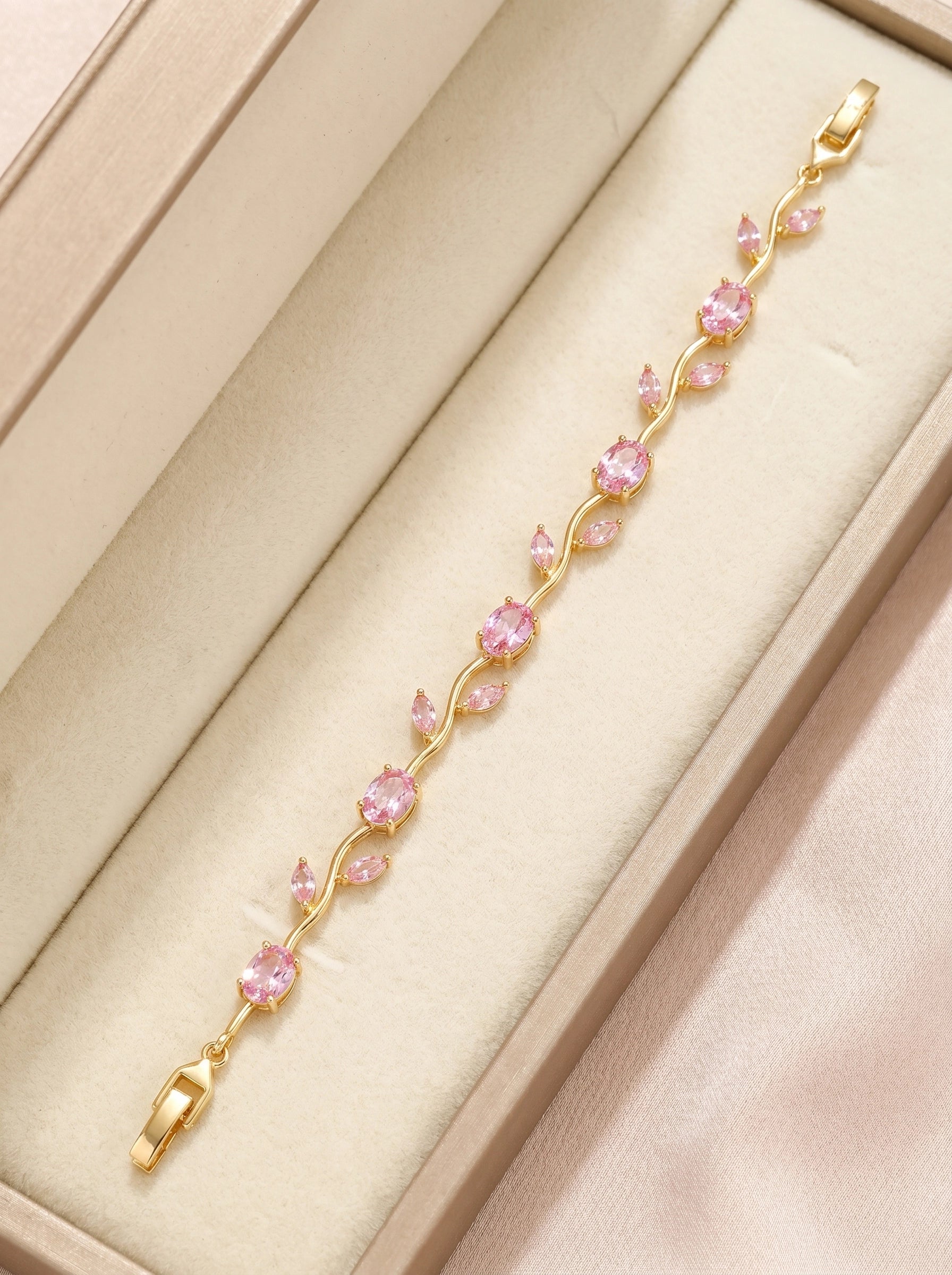 Tulip Crystal Bracelet | Floral Bracelet Available in Pink, Blue, Green, White & Multicolor