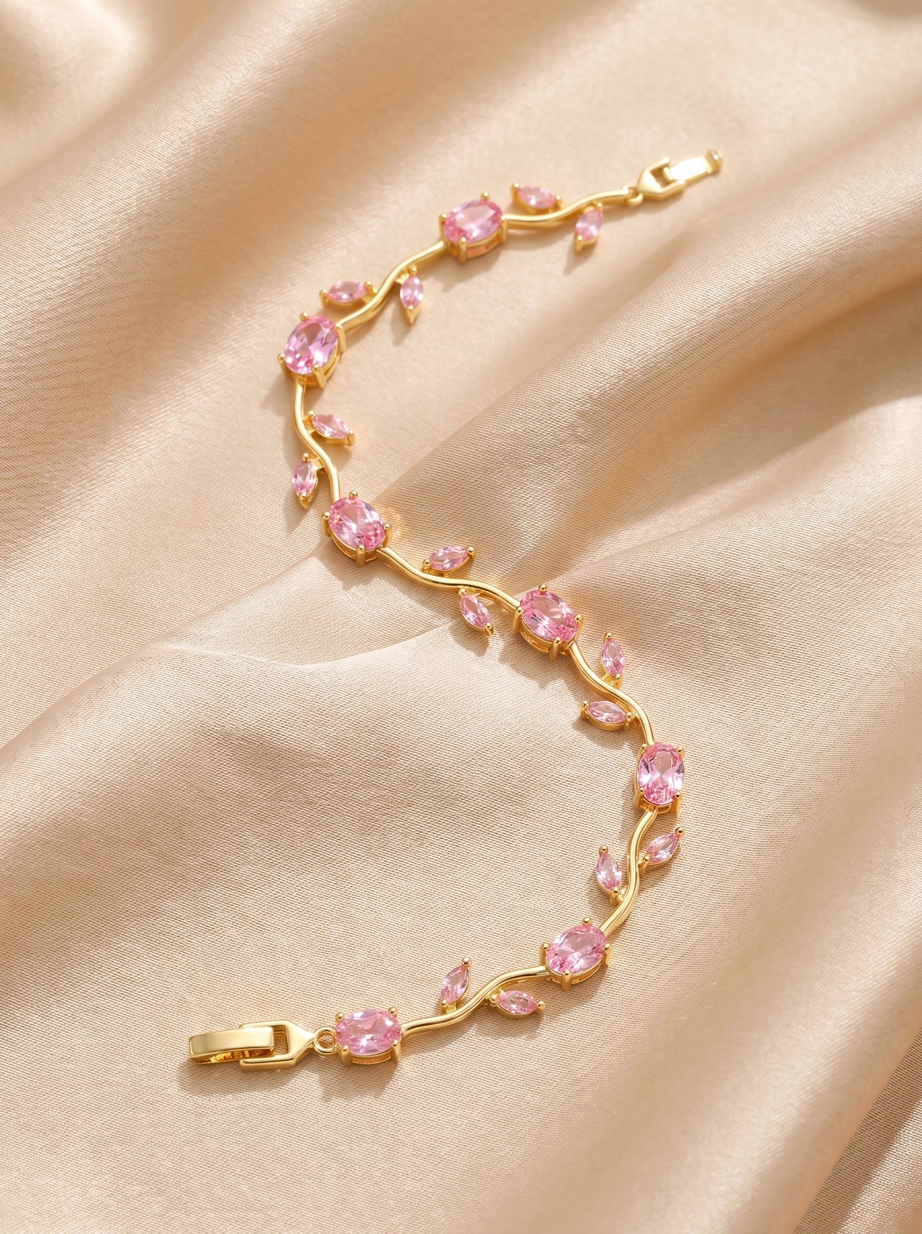 Tulip Crystal Bracelet | Floral Bracelet Available in Pink, Blue, Green, White & Multicolor