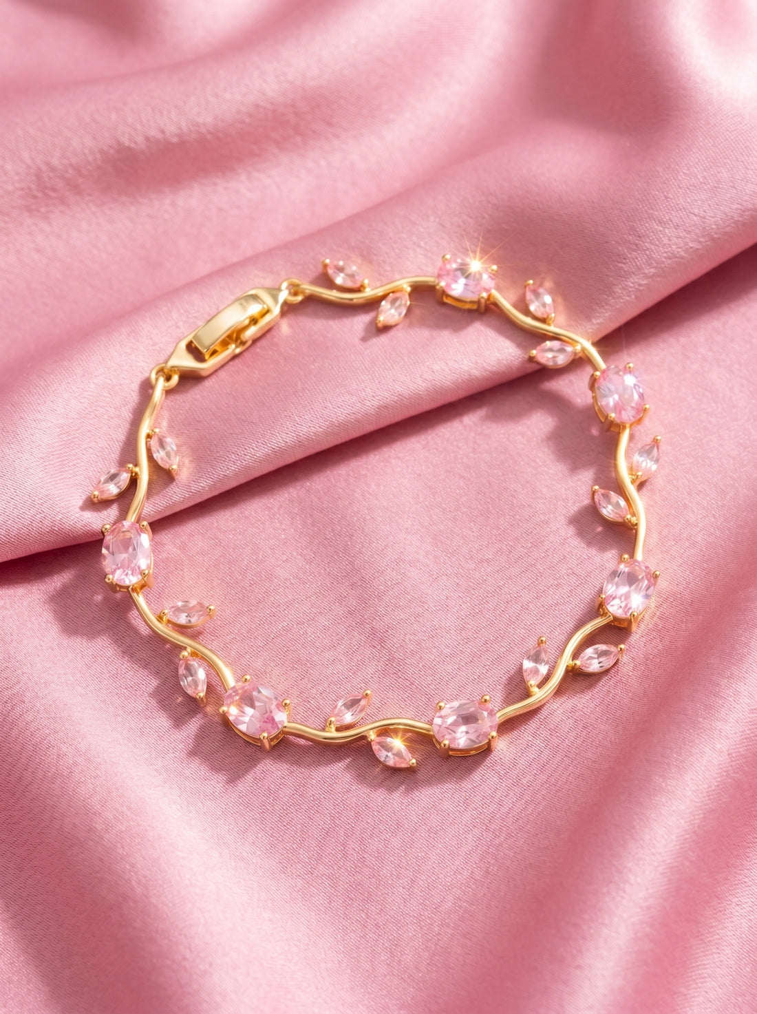 Tulip Crystal Bracelet | Floral Bracelet Available in Pink, Blue, Green, White & Multicolor