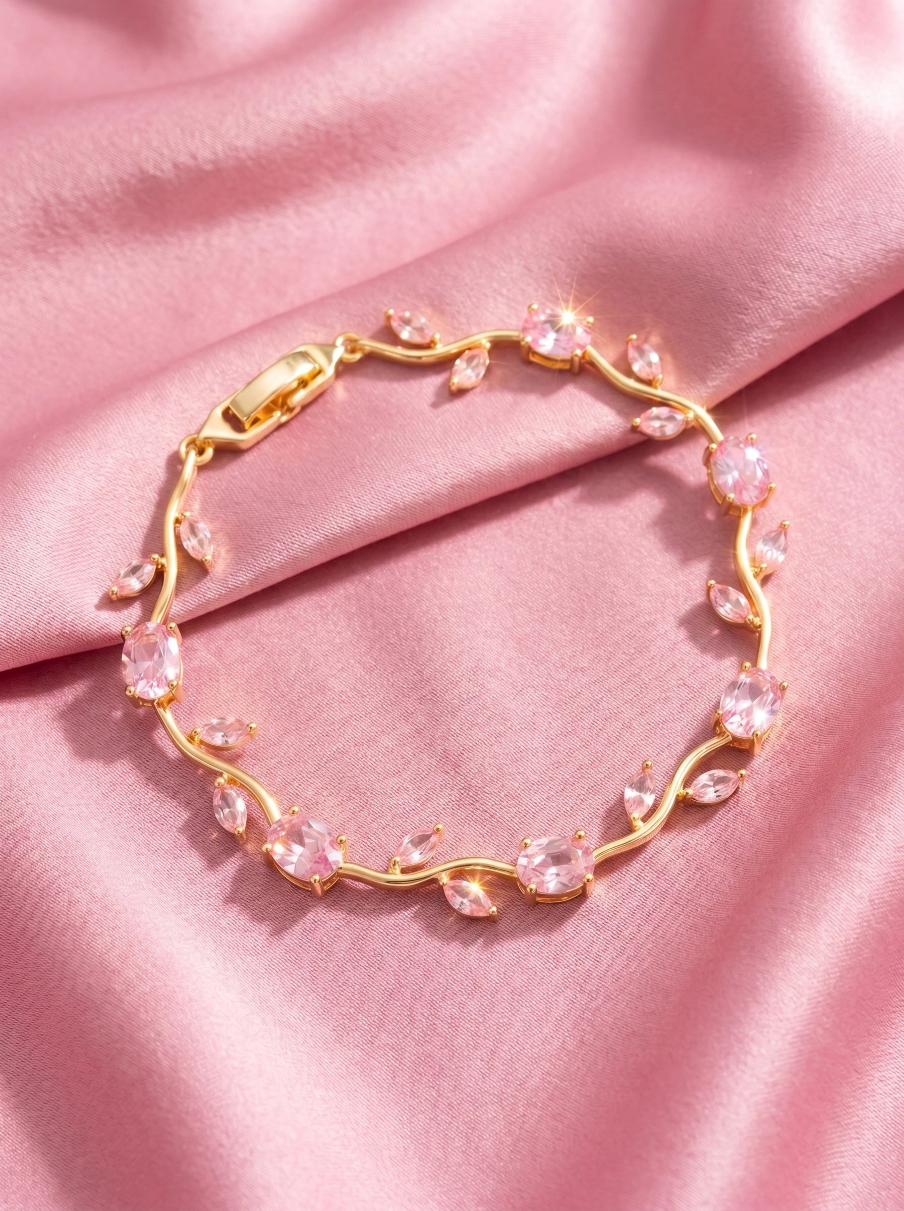 Tulip Crystal Bracelet | Floral Bracelet Available in Pink, Blue, Green, White & Multicolor