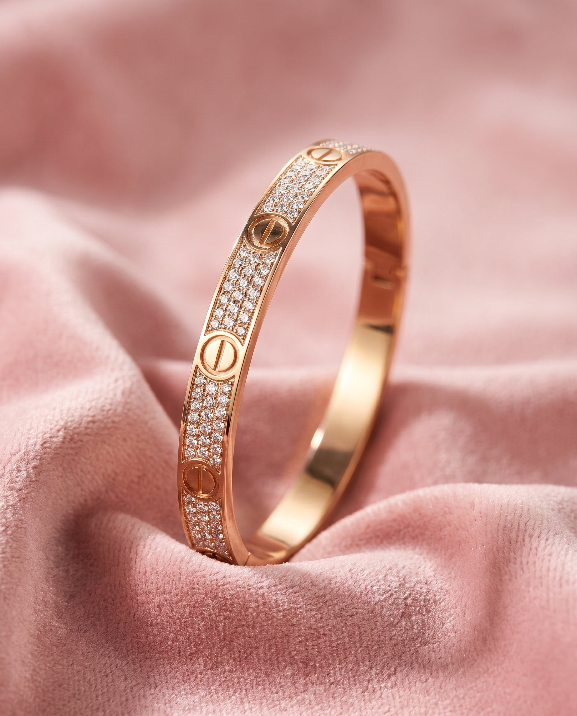 Luxury Rose Gold Crystal Bangle Bracelet for Women | Elegant Designer Cuff Bracelet | Sparkling Fashion Bracelet | Premium Gift for Her | EveStone