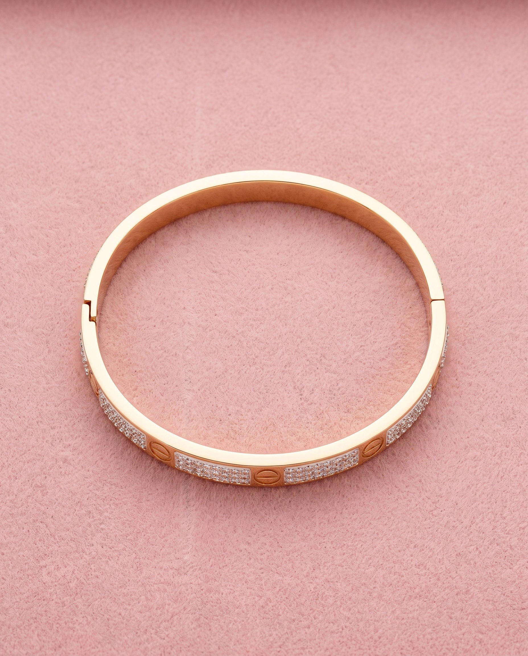 Luxury Rose Gold Crystal Bangle Bracelet for Women | Elegant Designer Cuff Bracelet | Sparkling Fashion Bracelet | Premium Gift for Her | EveStone