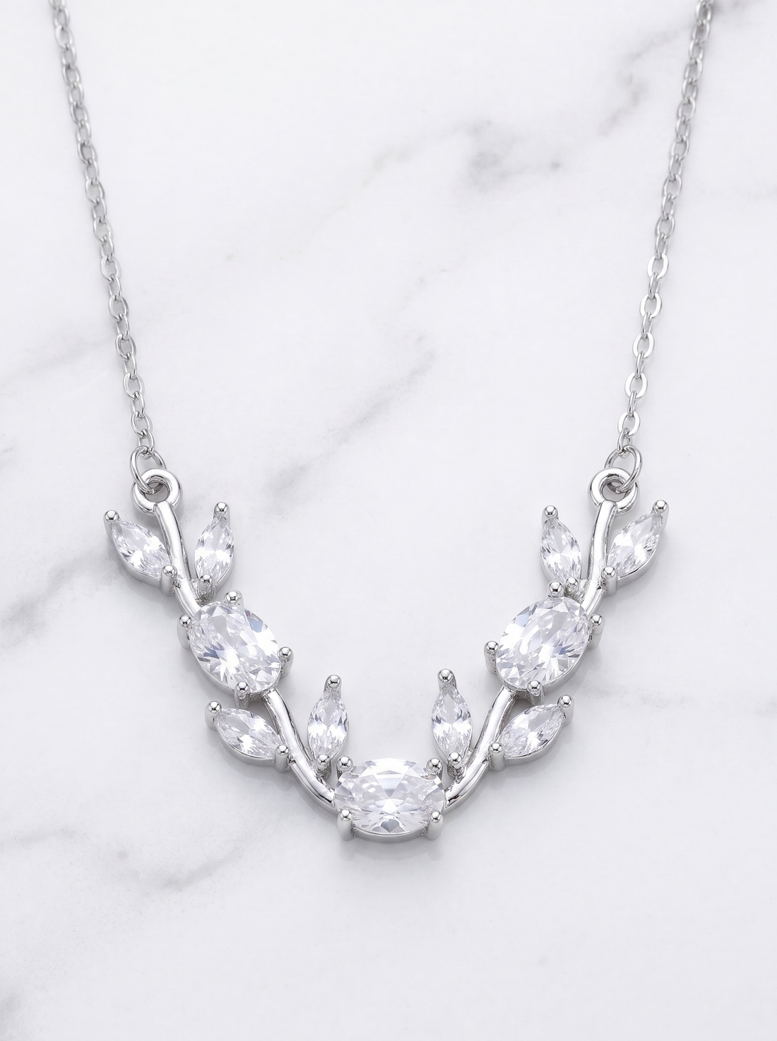 Silver Tulip Necklace | Elegant Floral Necklace | Bridal Jewelry | Wedding Gift for Women | EveStone