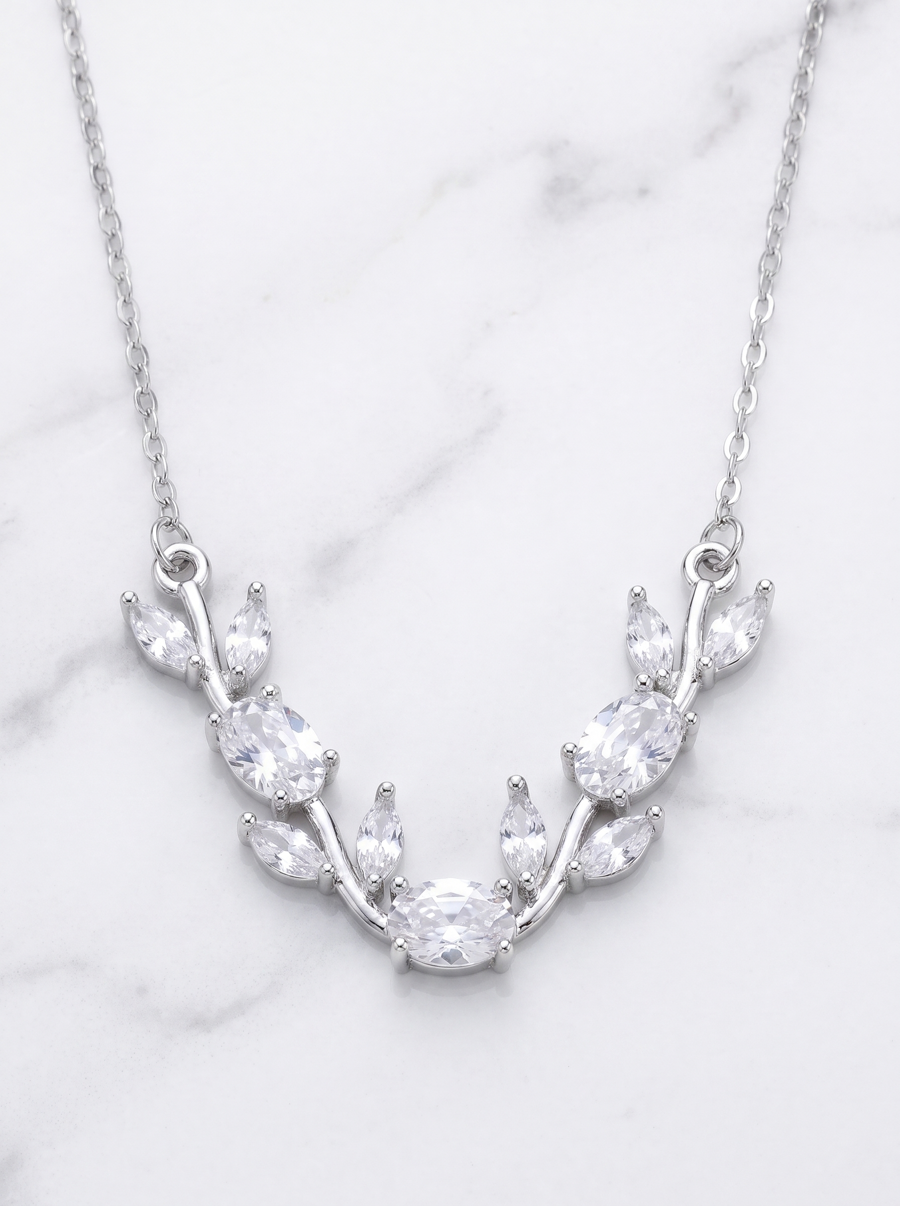 Silver Tulip Necklace | Elegant Floral Necklace | Bridal Jewelry | Wedding Gift for Women | EveStone