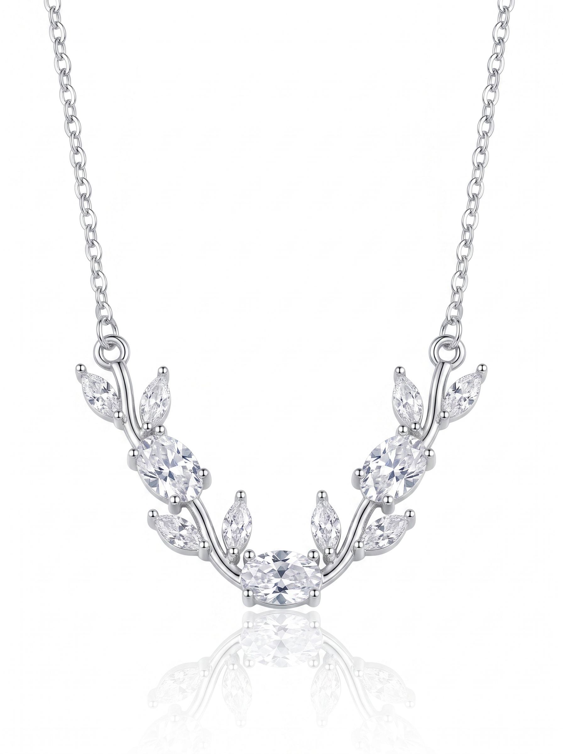 Silver Tulip Necklace | Elegant Floral Necklace | Bridal Jewelry | Wedding Gift for Women | EveStone