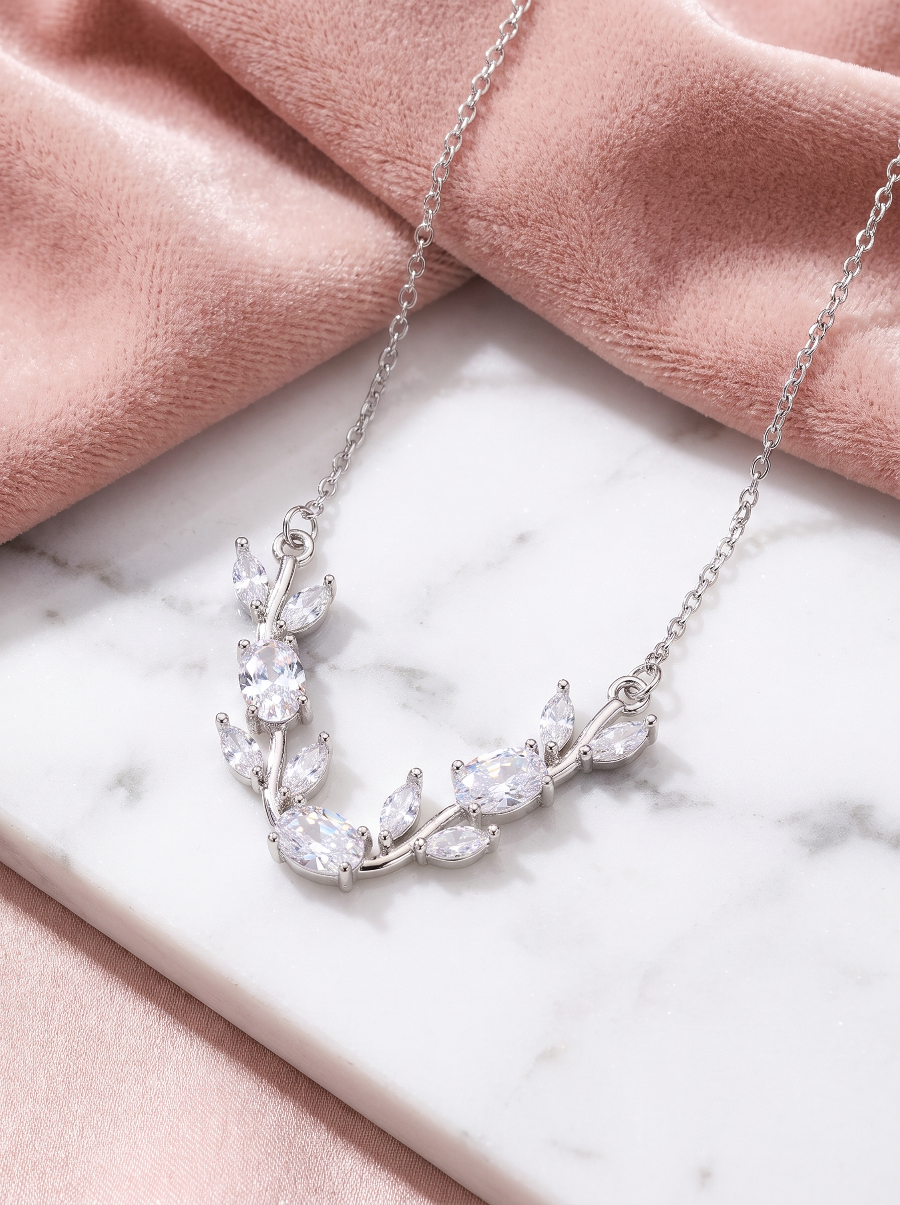Silver Tulip Necklace | Elegant Floral Necklace | Bridal Jewelry | Wedding Gift for Women | EveStone