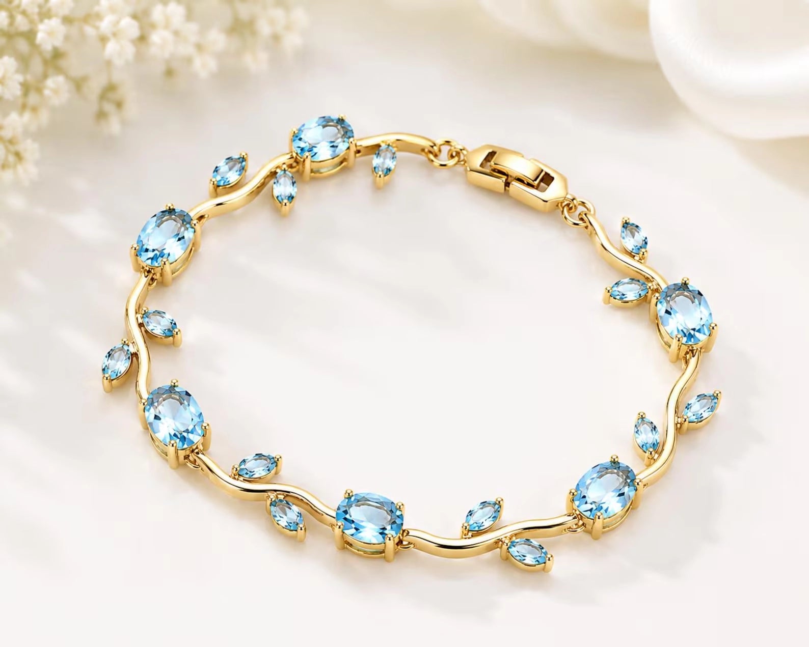 Tulip Crystal Bracelet | Floral Bracelet Available in Pink, Blue, Green, White & Multicolor