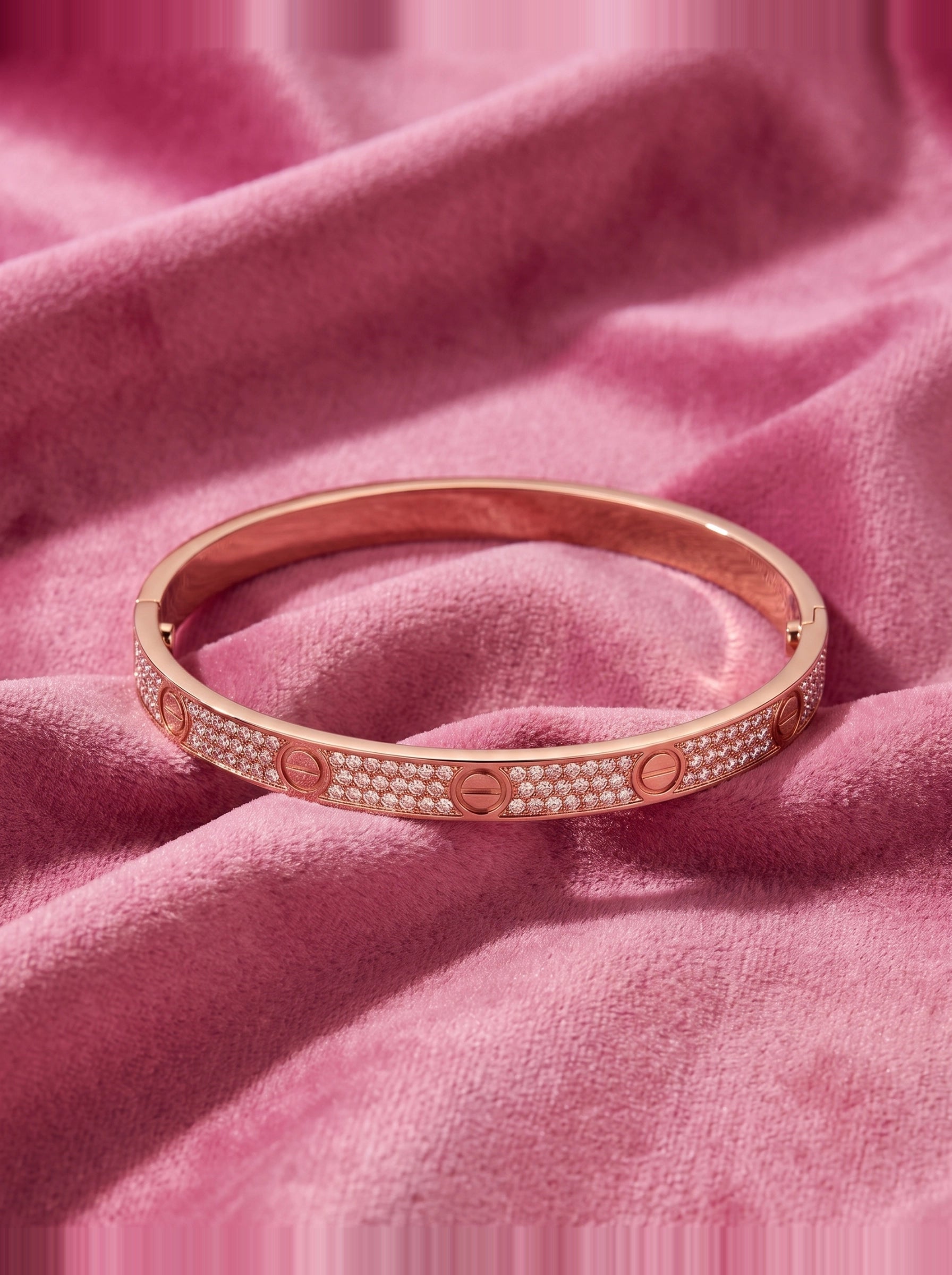 Luxury Rose Gold Crystal Bangle Bracelet for Women | Elegant Designer Cuff Bracelet | Sparkling Fashion Bracelet | Premium Gift for Her | EveStone